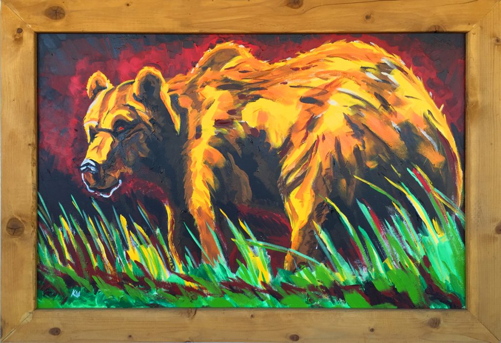 Montana Grizzly, acrylic on canvas, 40”x28”