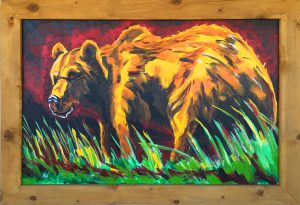 Montana Grizzly, acrylic on canvas, 40”x28”