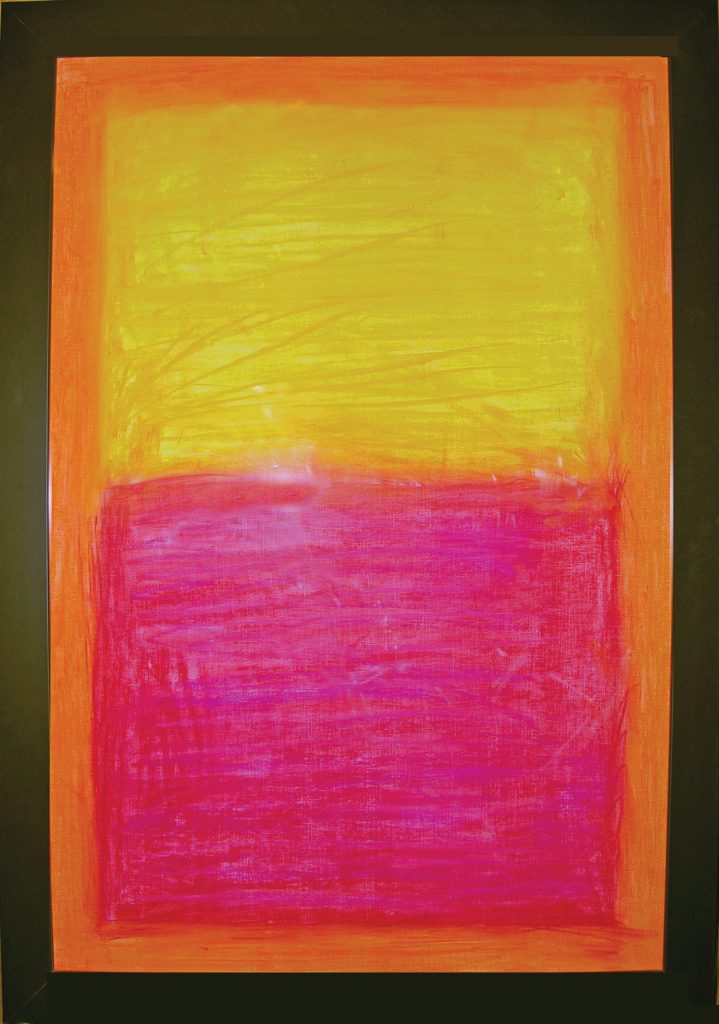 Rothko 1, abstract expressionist, pastel on paper, 24" x 36"